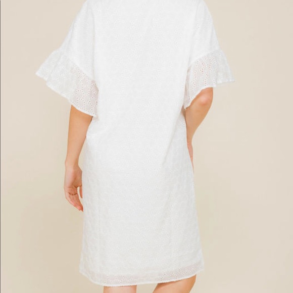 White Eyelet Lace Dress - Picture 3 of 4